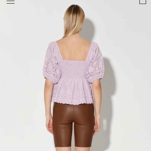 NWT Walter Baker Novalee Top Lavender Eyelet - Picture 3 of 7
