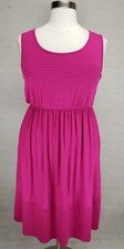 LANE BRYANT MAGENTA BLUE STRIPED SLEEVELESS COMFY KNIT DRESS PLUS Sz 18/20