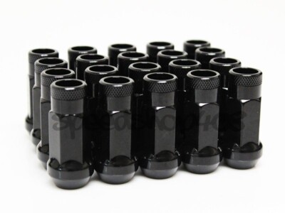 Z Racing Black Steel Lug Nuts 48mm Open Extended 12X1.25mm Key 20pcs SUB