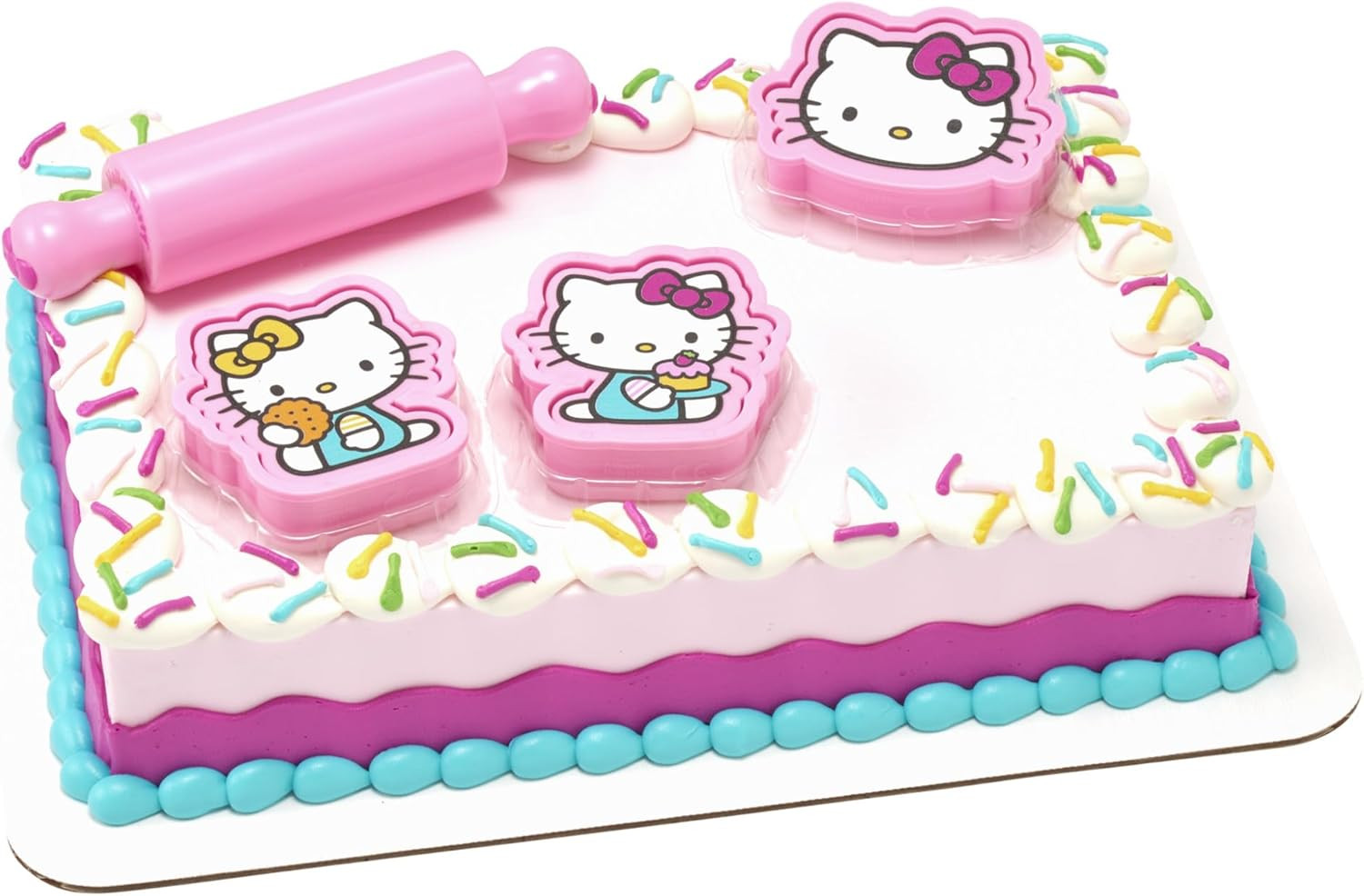 Набор для украшения торта Decoset Hello Kitty Play Bake Fun Cake Topper, состоящий из 7 предметов, с Кол