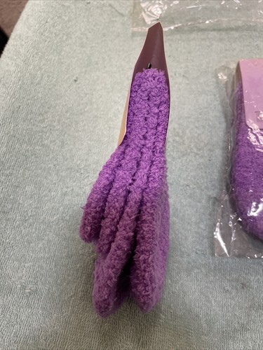 Plush Fuzzy Purple Mid Calf Socks One Size 2 New Pairs - Picture 7 of 8