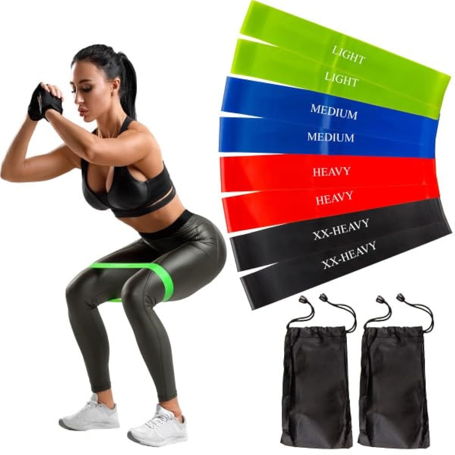 Resistance Bands for Working Out - Workout Band Loop 8-Pack - Exercise Bands ...