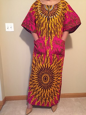 Women's African (Ankara) Beaded Boubou, Sz M | eBay