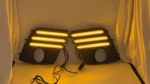 For 2022-2024 Subaru Forester LED DRL Turn Signal Fog Light Cover Bezel Pair - Picture 3 of 14