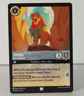 Simba - Son of Mufasa - Shimmering Skies - Lorcana - #192 - singles