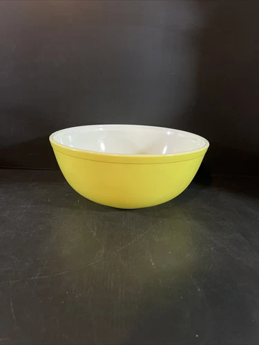 Vintage Pyrex Primary Yellow Mixing Nesting Bowl Large #404 4QT