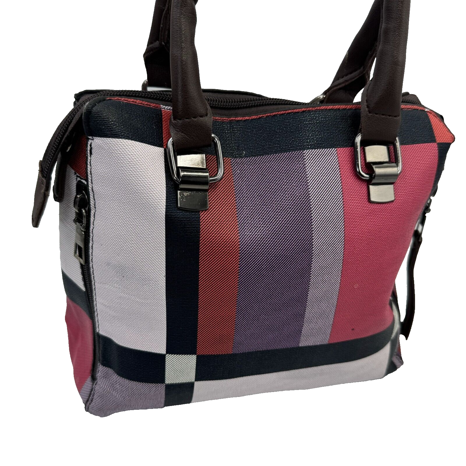 Handbag Women's Multicolor Color Block Zipper Double Handle Shoulder Bag-image