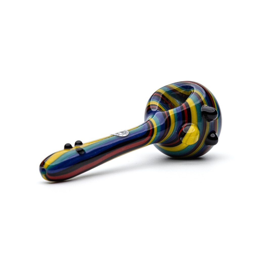 Roots Glass Wig Wag Spoon Pipe Colorful Heavy Hand Pipe TOBACCO PIPE