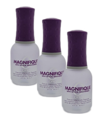 3 Bottles Orly Magnifique Opticial Brigtheners 0.6 fl oz 18 ml Topcoat 