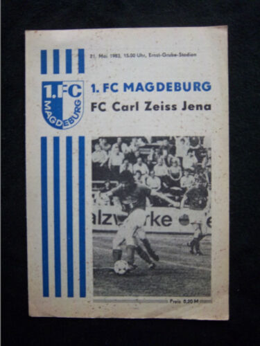 Orig.PRG DDR Oberliga 1982/83 1.FC MAGDEBURG - FC CARL ZEISS JENA!! - Foto 1 di 1