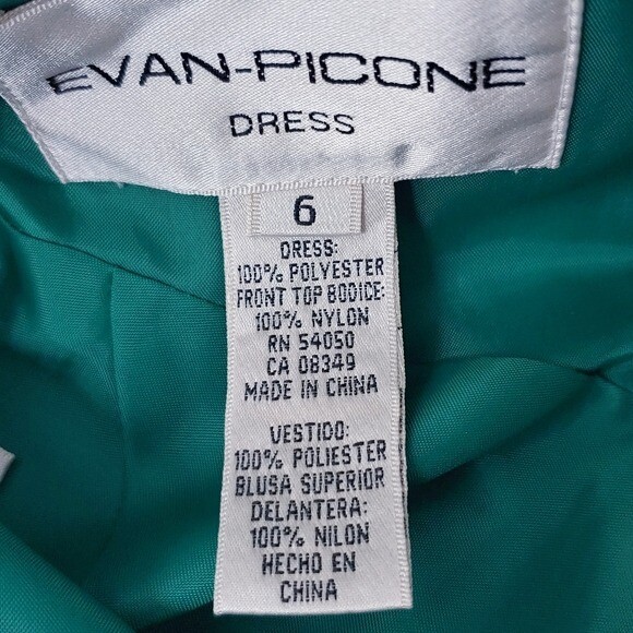 Evan-Picone Beaded Strap Green Dress 6 Green outfits