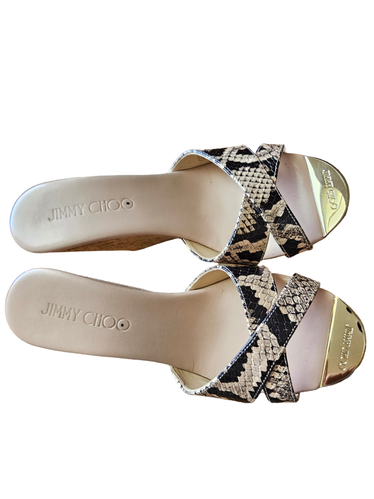 Jimmy Choo Python Cork Platform Wedge with Gold P… - image 20