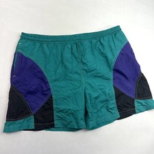 Laguna Vintage 90's Style Retro Swimwear Turquoise Bermuda Shorts Men's Size L