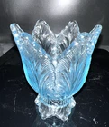 Fenton Art Glass Tulip 2-Way Candle Holder-Blue