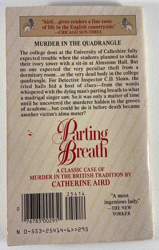 Vintage 1985 Paperback Murder Mystery Parting Breath by Catherine Aird - Picture 2 of 2