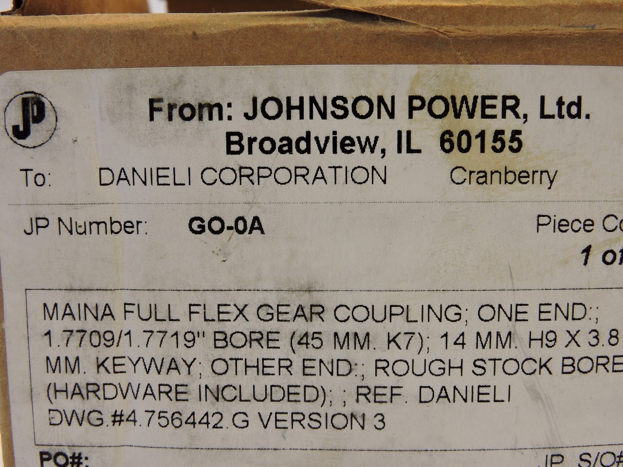 Johnson Power GO0A MAINA Full Flex Gear Coupling 1.7709/1.7719 Bore 45mm NEW* eBay