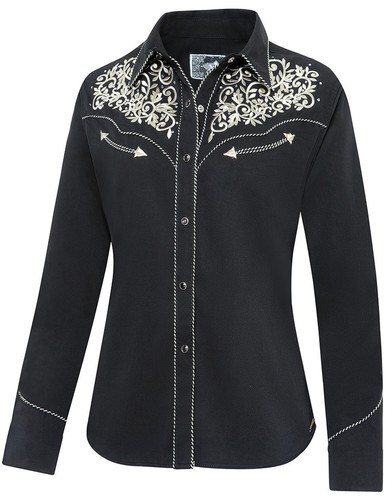 Damenbluse Westernbluse Country Cowgirl Western Stars & Stripes »HOLLY« - 第 1/3 張圖片