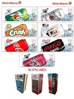 (6) "Vintage" Soda Vending Machine 12oz "Can" Vend Labels (Flavor Strips)