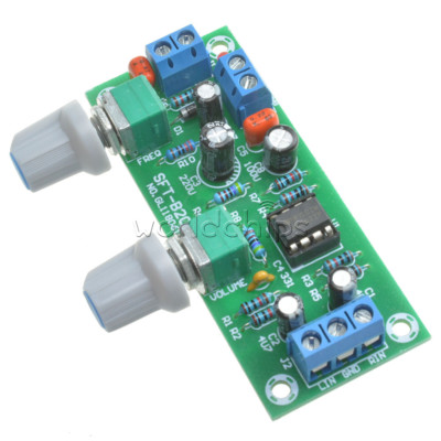 DC 12V-24V Low-pass Filter NE5532 Subwoofer Process Pre-Amplifier Preamp Board