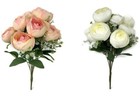 9 Stem Artificial Ranunculus & Gypsophila Flower Bush - Pink or Cream - Bouquet