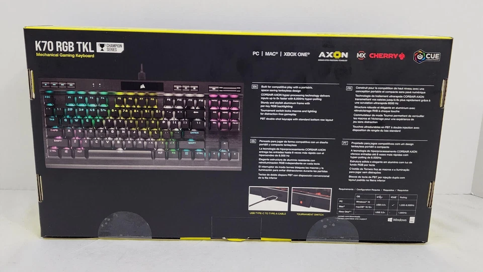 Corsair Champion Series Mechanical Keyboard (K70RGBTKL) - Black, Sealed - Image 2 of 4