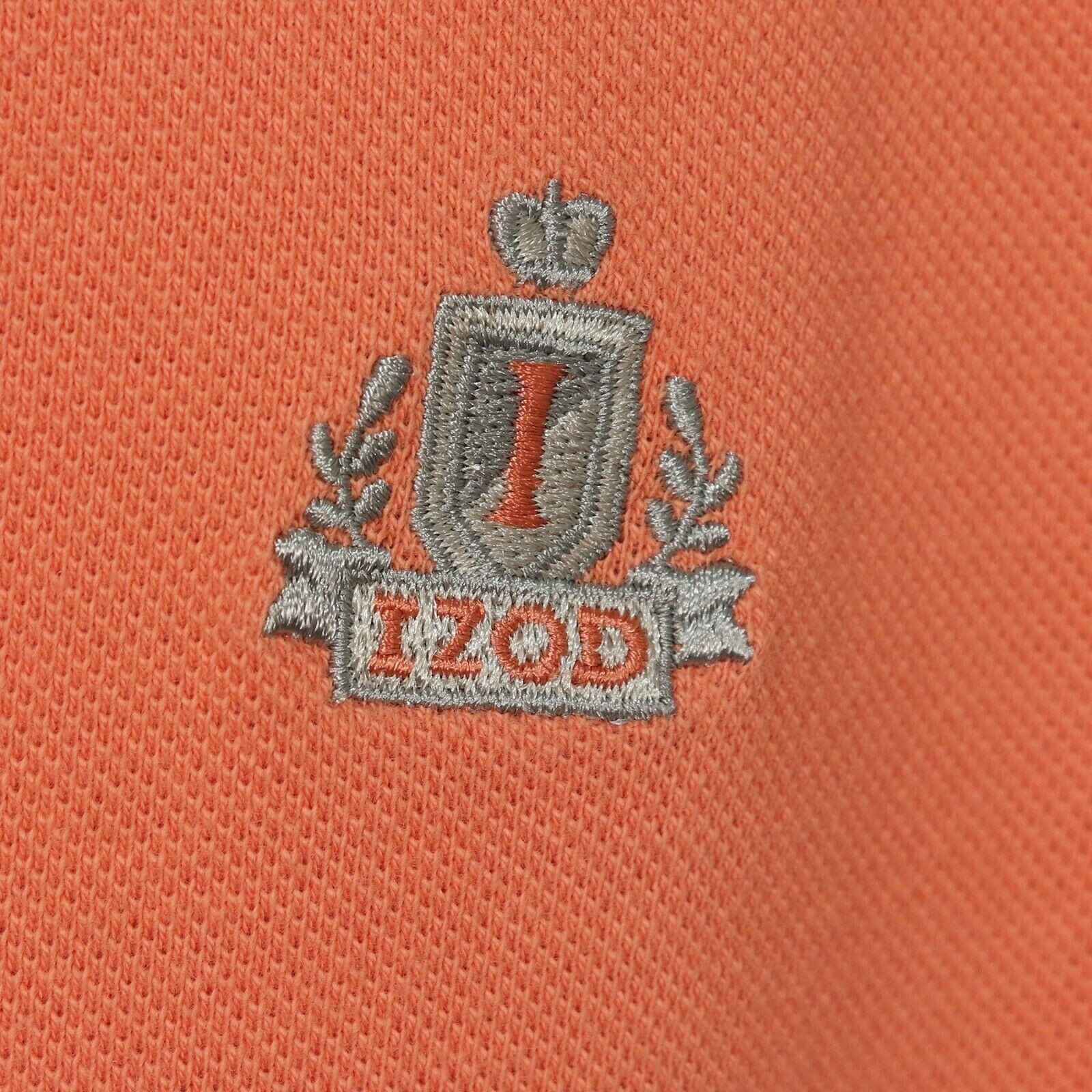 Izod Mens Pique Polo Shirt M Medium Orange Short … - image 4