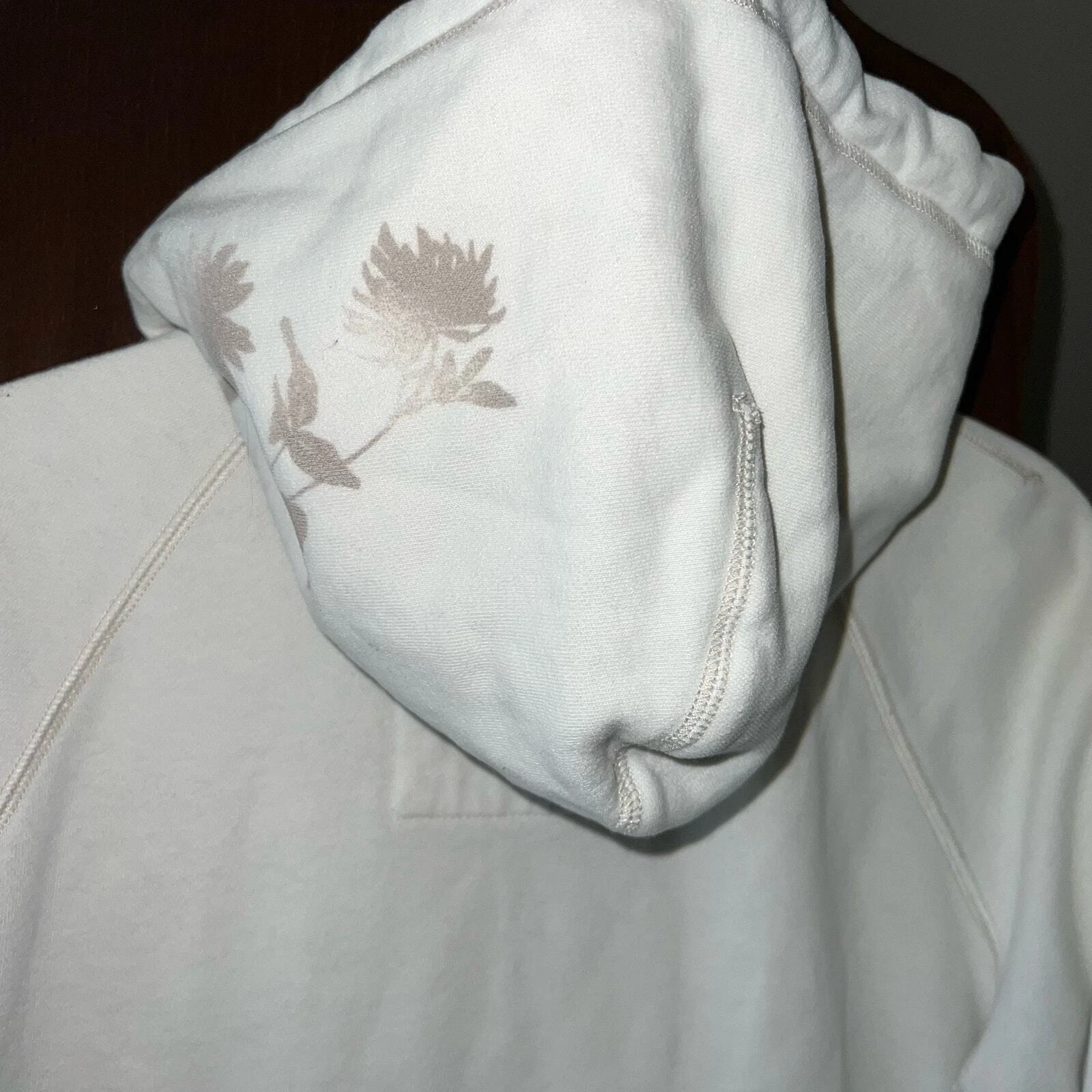 OFF WHITE Felpa con cappuccio full zip colore panna American Egale taglia large