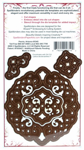 Spellbinders Shapeabilities Pendants Lattice Die Cut Emboss & Stencil Set - Picture 2 of 2
