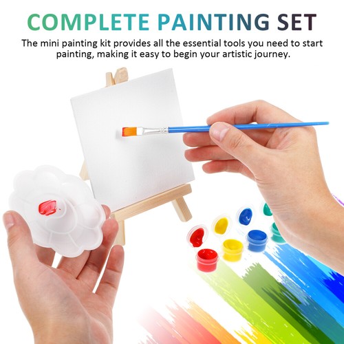 Lot de points de vente 6 mini tableau peinture à lhuile kit toile pour adultes fournitures enfant voyage