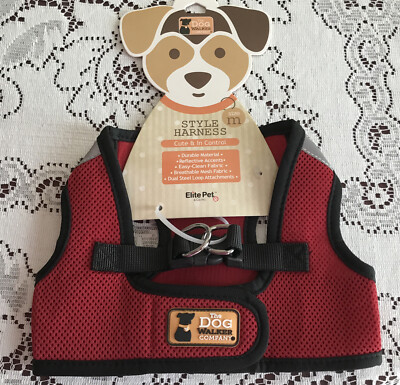 The Dog Walker Mesh Vest Harness Size Medium M RED/BLACK New