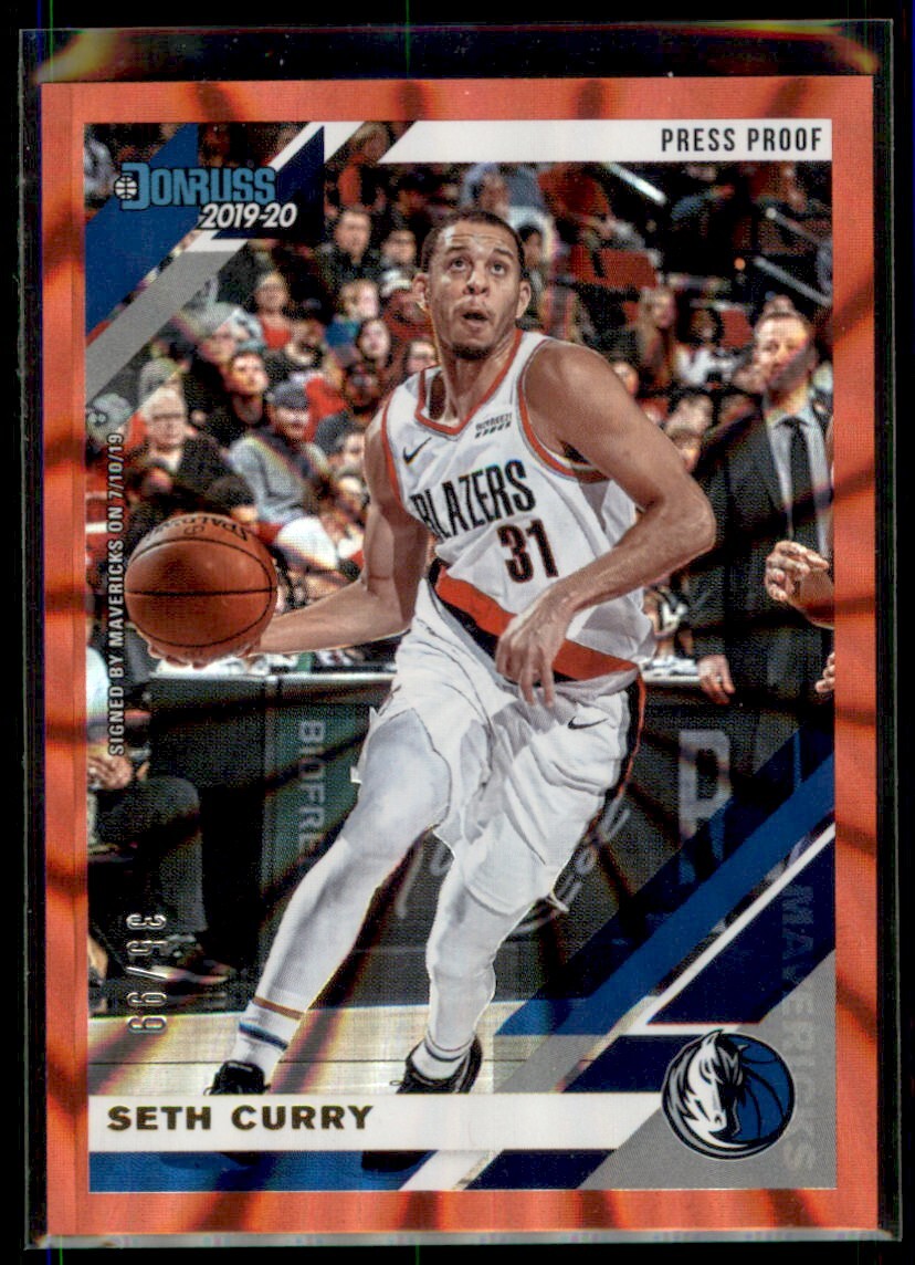 2019-20 Donruss RED Laser Seth Curry Dallas Mavericks #62 35/99