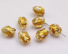 20pcs handmade Lampwork glass Irregular  gold foil beads 10*14mm