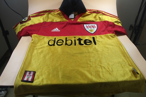 VFB STUTTGART 1999/2000 THIRD/AWAY GOLD FUSSBALL SHIRT TRIKOT ADIDAS TRIKOT KINDER