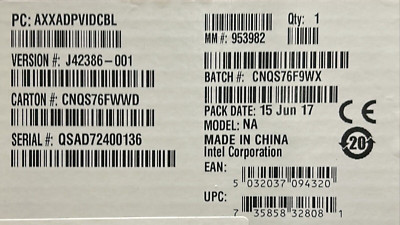 Intel AXXADPVIDCBL VIDEO DEBUG CABLE OPTION FOR S7200AP FAMILY NEW OPEN BOX