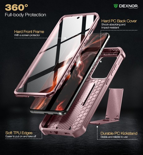 Dexnor for Samsung Galaxy S20 Ultra Case Heavy Duty Rugged Cover with Kickstand - Picture 81 of 84