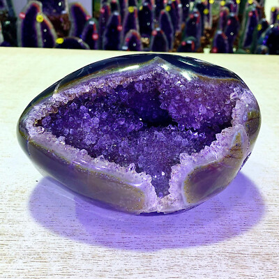 8.99LB Uruguay Natural Amethyst Agate Cave Money Bag Decoration