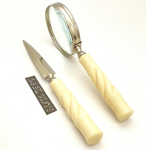 Magnifying Glass & Letter Opener Set - Handheld Magnifier & Letter Opener - S... - Picture 1 of 7