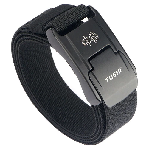Men Tactical Belt Elastic Belt Strong Nylon Alloy Quick Release Buckle Stretch - Picture 12 of 21