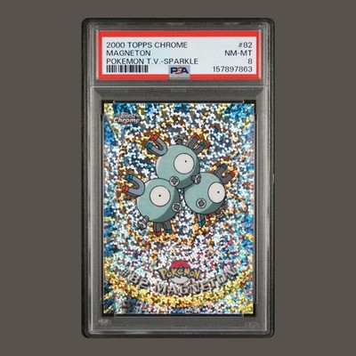 2000 Topps Chrome Pokemon T.V Magneton Sparkle Foil #82 - PSA 8 Graded