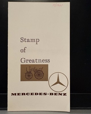 1961 Mercedes-Benz STAMP of GREATNESS Postage Stamps Folder Sales Promotion