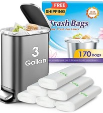 Teivio 3 Gallon 150 Counts Strong Trash Bags Garbage Bags, Bathroom Trash Can Bi