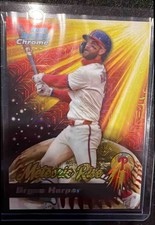 2025 Bowman Chrome Bryce Harper #MR-14 Meteoric Rise Yellow Mojo Refractor /75