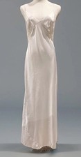 Vintage Victoria's Secret White Satin Lace Sequined Long Bridal Gown Lingerie S