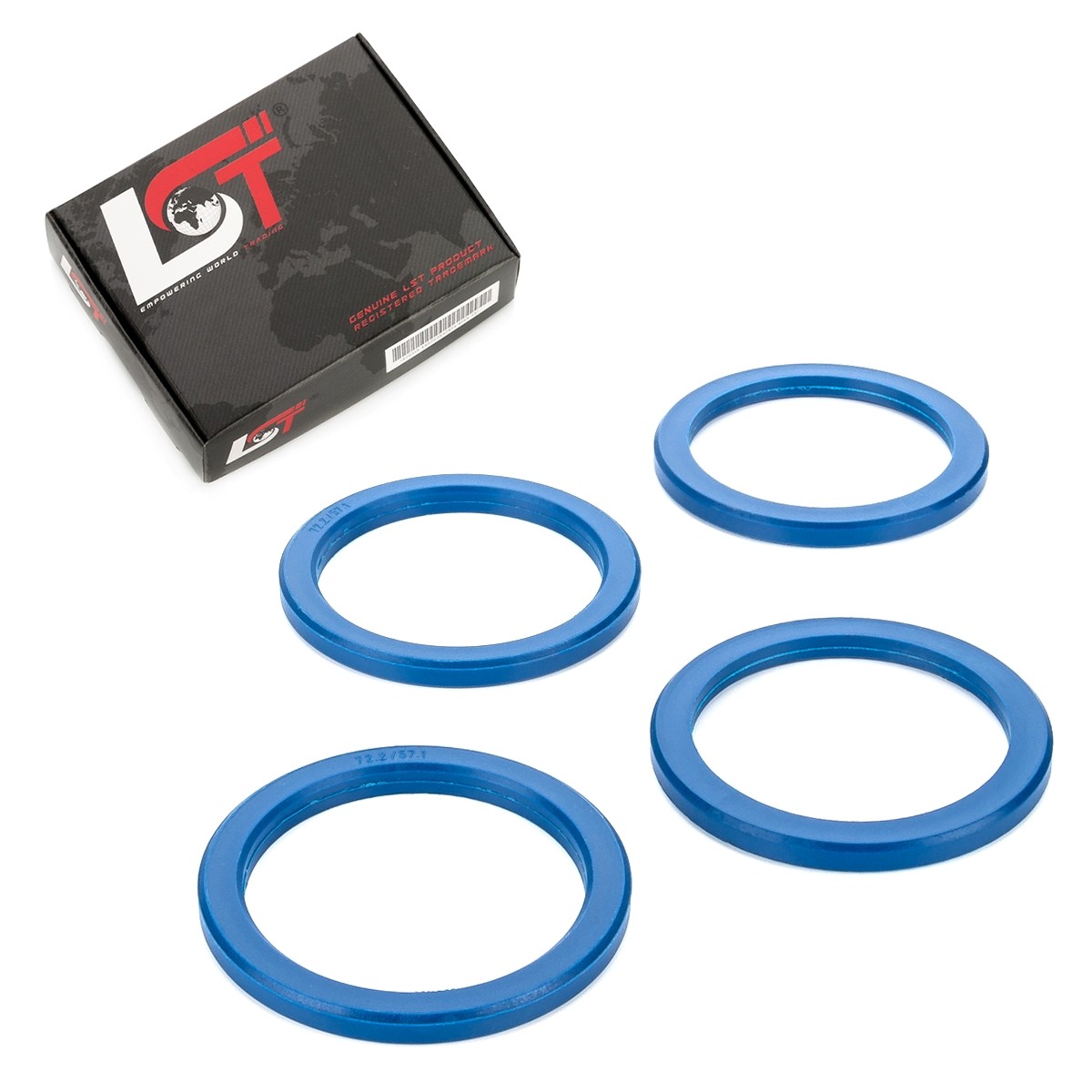 4x Distance Rings Centering Rings Blue Ø 57.1 mm - 72.2 mm for BMW X4 X3 X5 X6