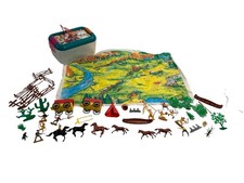 Awesome Kids Cowboys  Indians Play Set Figures Horses Scenery w/Box