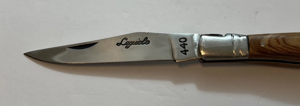 Cuchillo de pesca al aire libre vintage Laguiole de bolsillo de acero para caza camping con sacacorchos Foto 2 de 4
