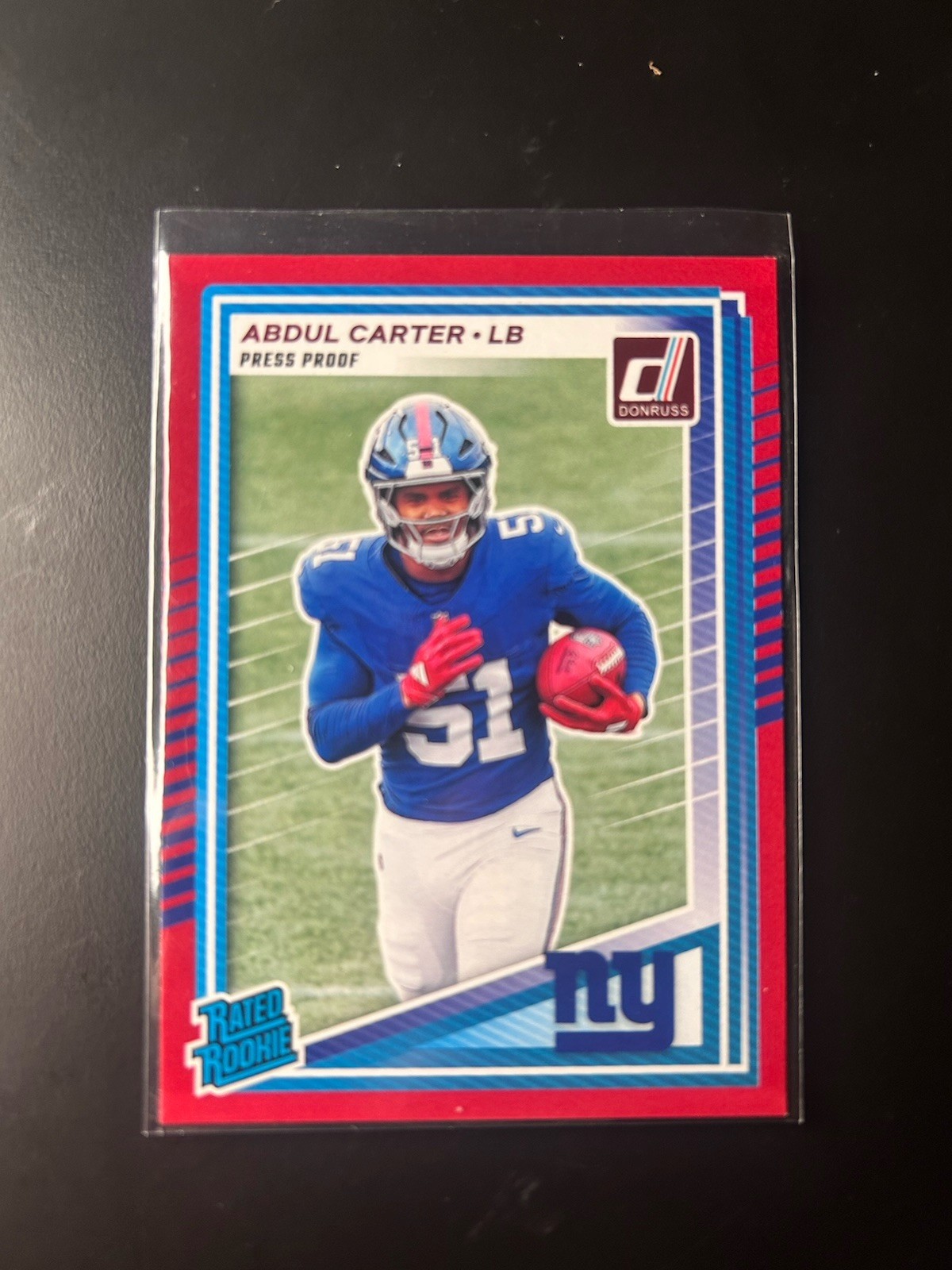 2025 Panini Donruss - Abdul Carter #315 Red Press Proof Rated Rookie - Giants