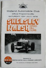 Shelsley Walsh 10. Juli 1976 Midland Automobile Club Bergsteigen offizielles Programm