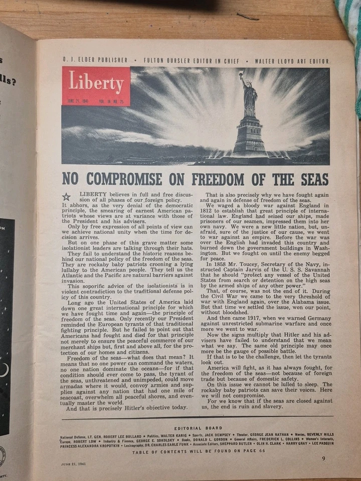 Liberty Jun 21, 1941 Jane Russell, George Bernard Shaw, Leslie T. White, - Image 3 of 4