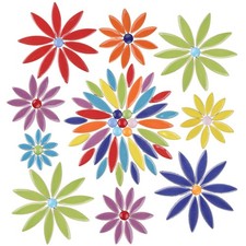 Petal Ceramic Mosaic Tiles for Crafts, 454g Mosaic Tiles Ceramic,Floral Mosai...